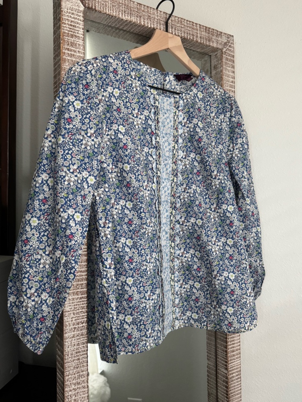 J. Crew Liberty of London Blouse in Blue Floral Mix Print